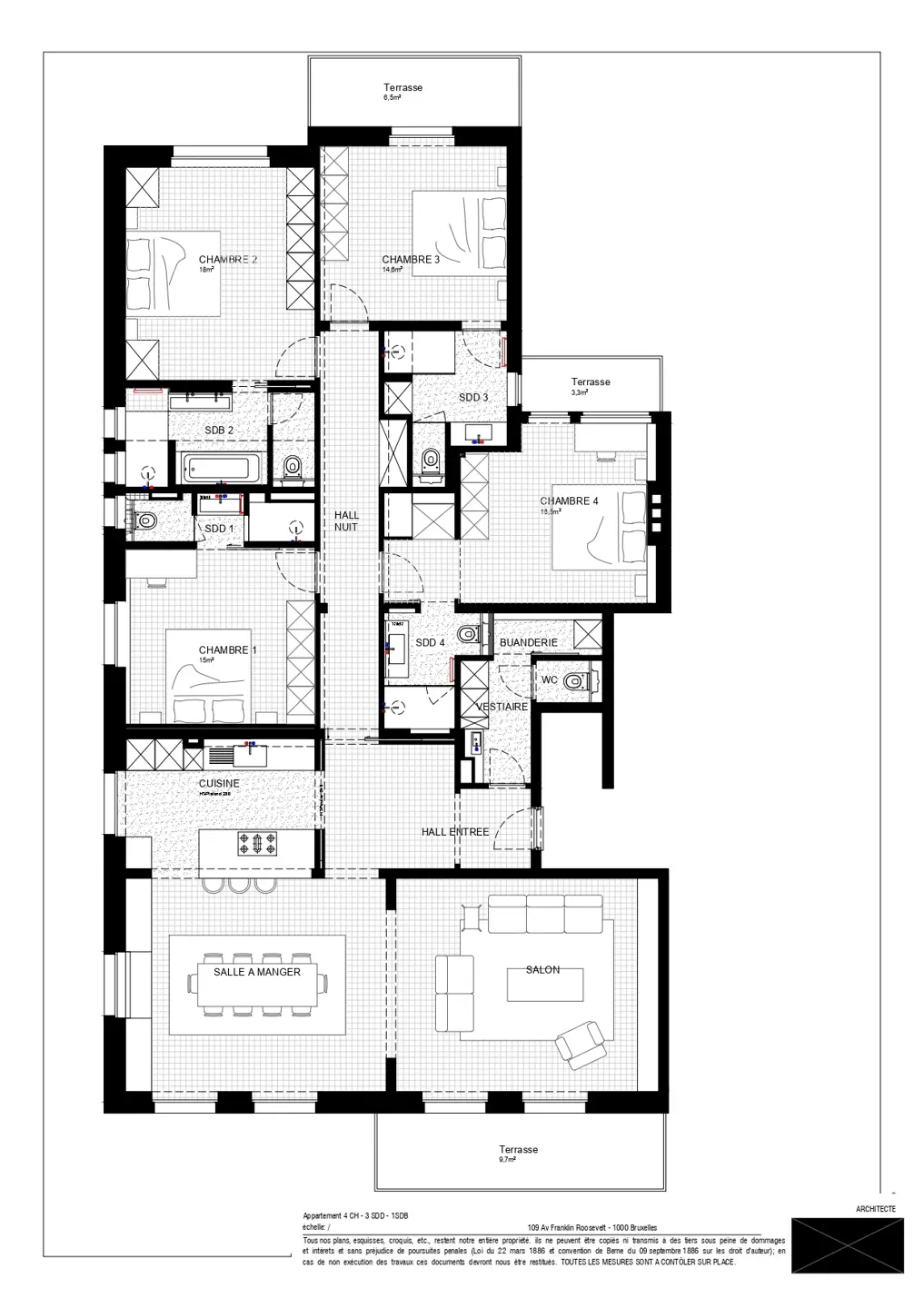 Foto 3 van 3 van Appartement met vier slaapkamers in Bruxelles