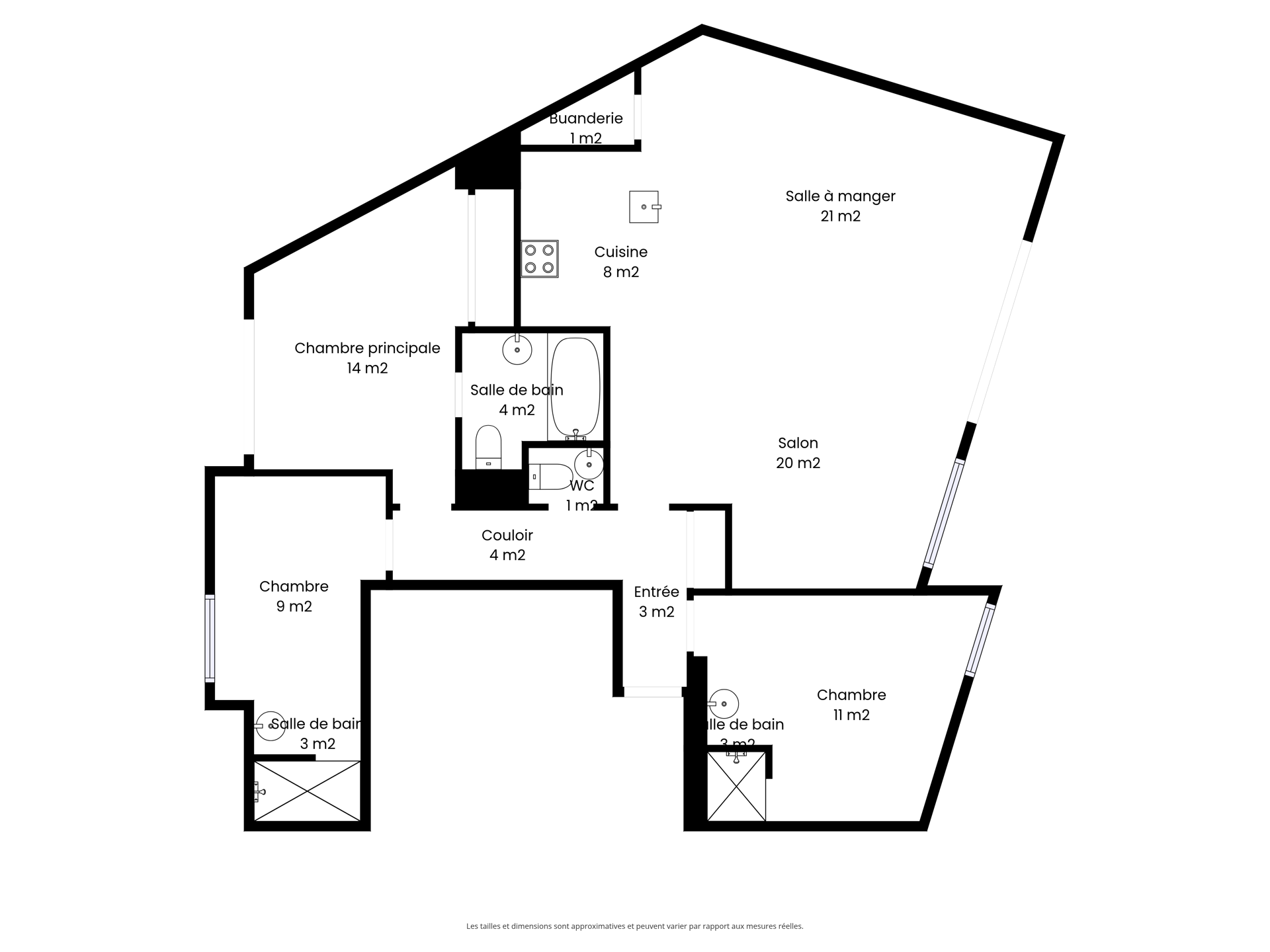 Picture 3 of 3 for Flat with three bedrooms in Saint-Gilles