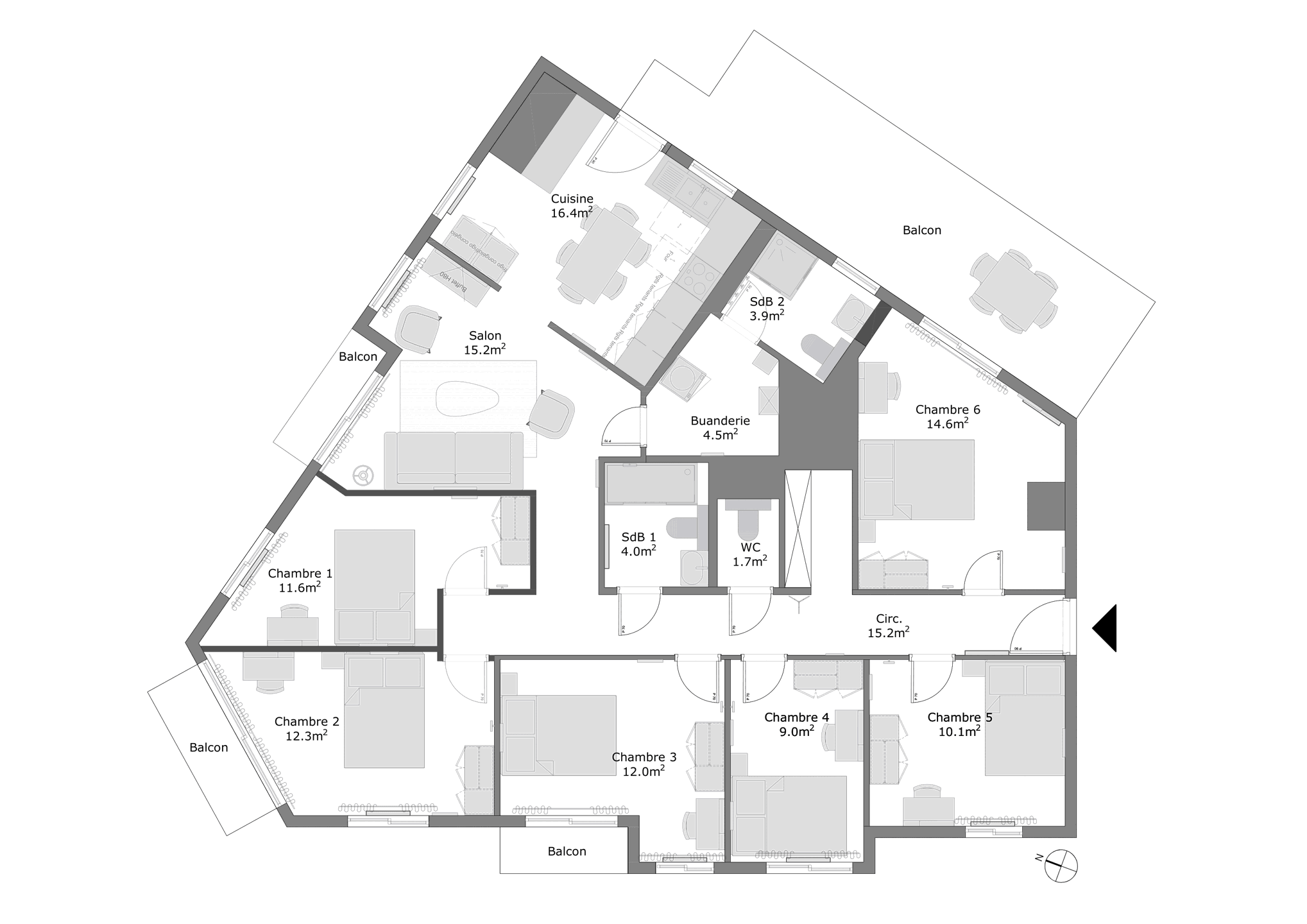 Picture 1 of 1 for Flat with four bedrooms in Jette