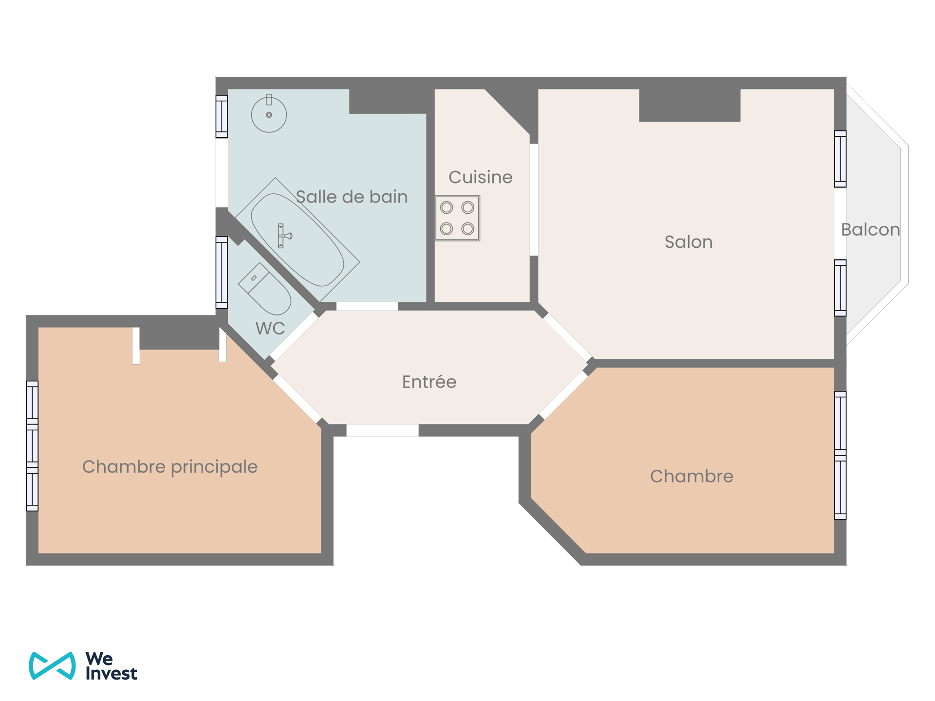Picture 4 of 4 for Apartment block with six bedrooms in Jette