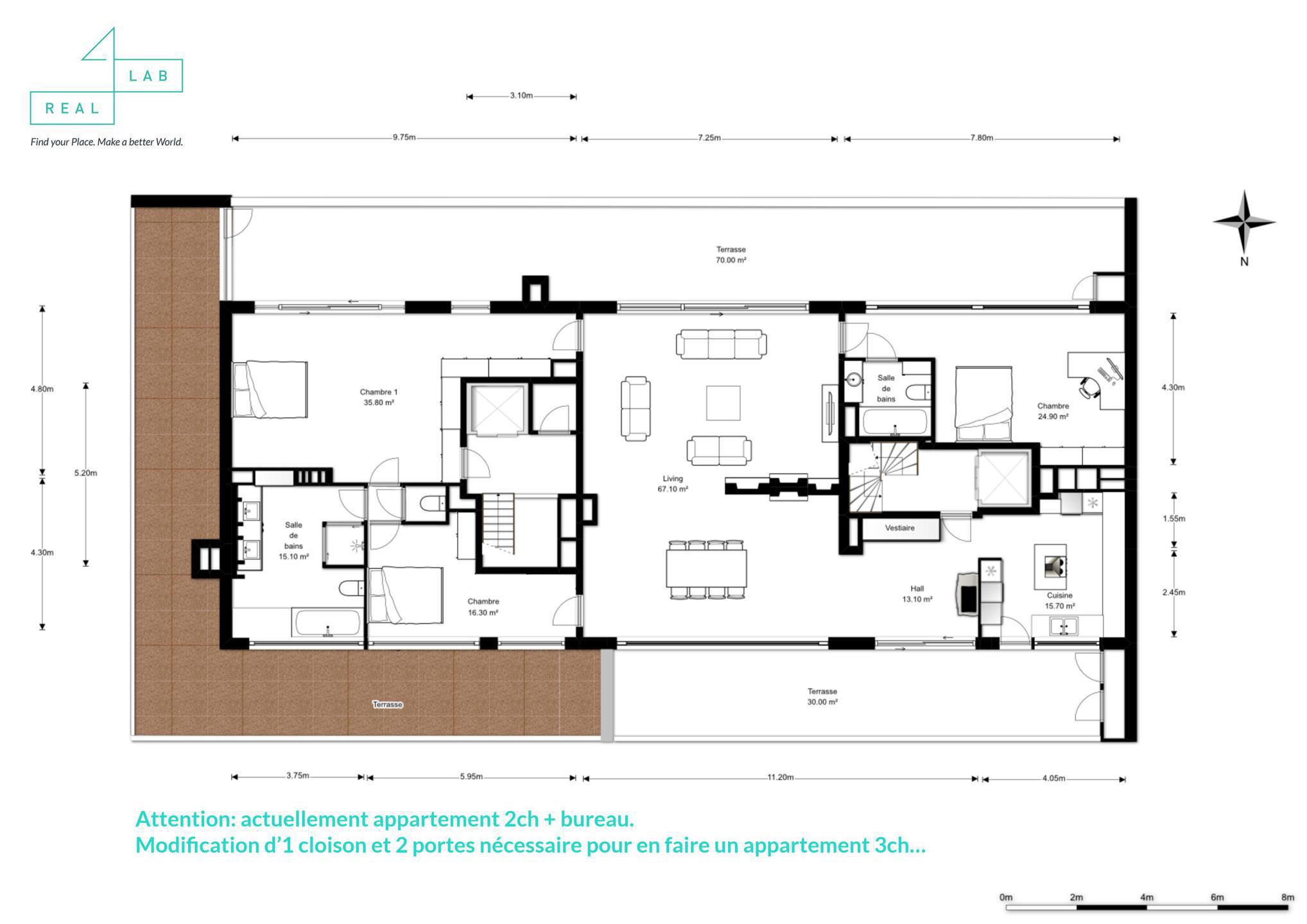 Picture 1 of 1 for Penthouse with two bedrooms in Uccle