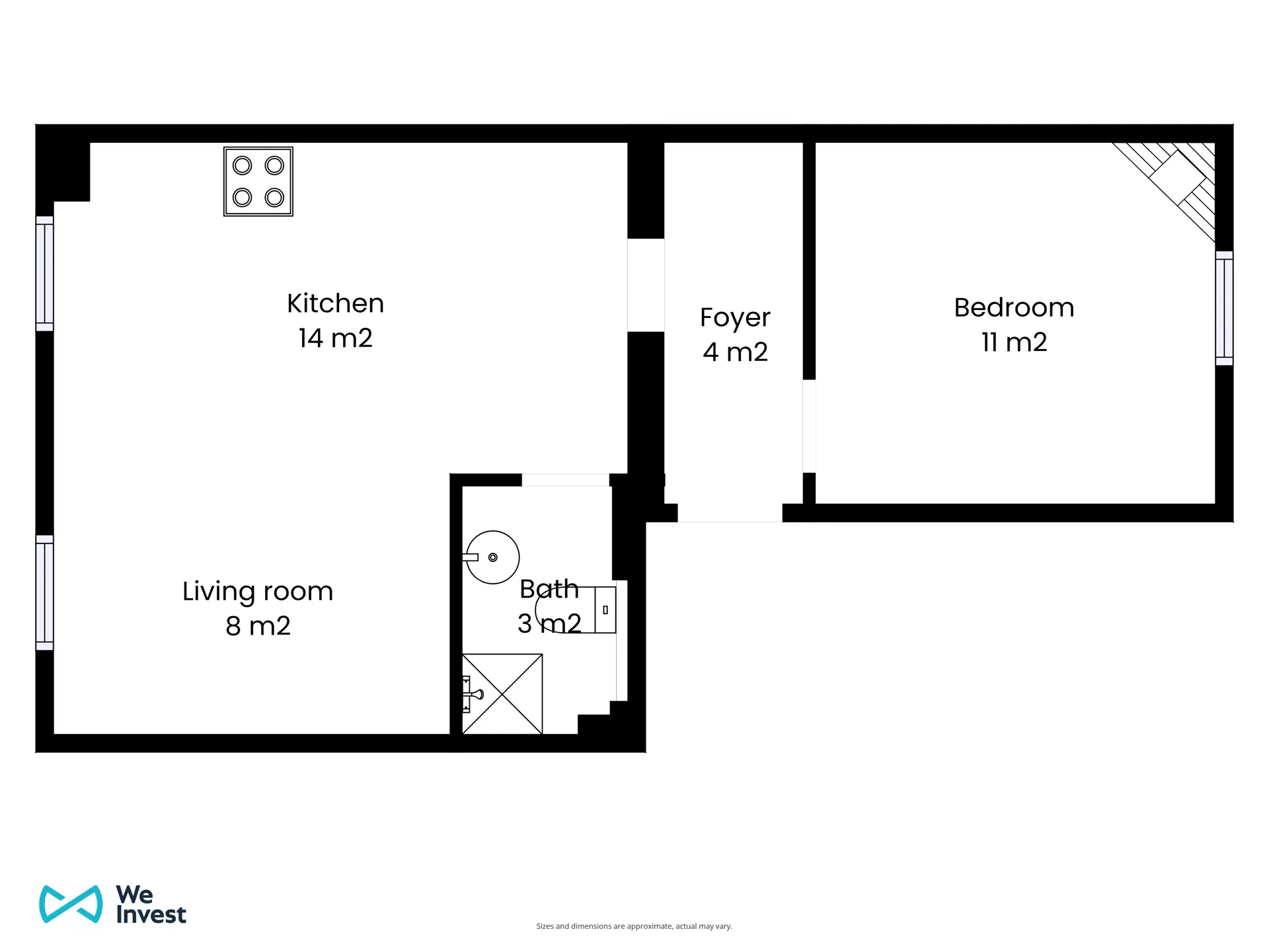 Picture 2 of 3 for Flat with one bedroom in Saint-Gilles