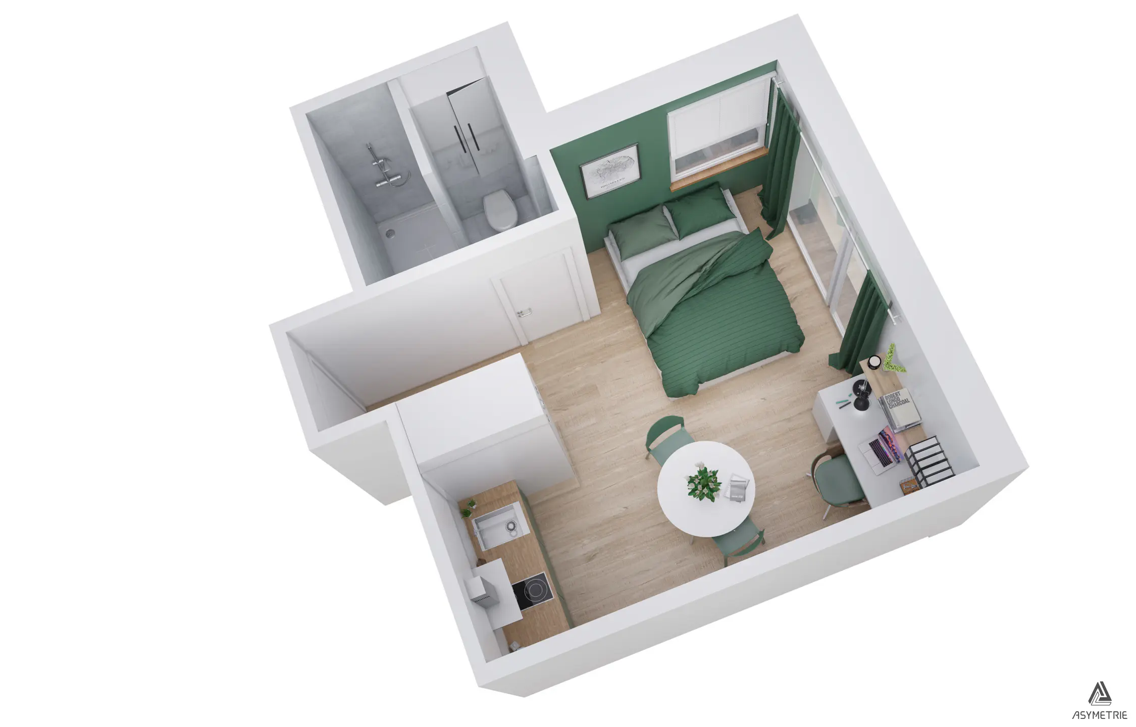 Picture 2 of 4 for Studio in Ixelles