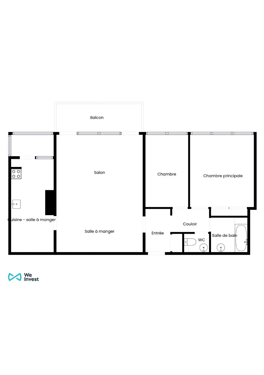 Picture 2 of 2 for Flat with two bedrooms in Molenbeek-Saint-Jean