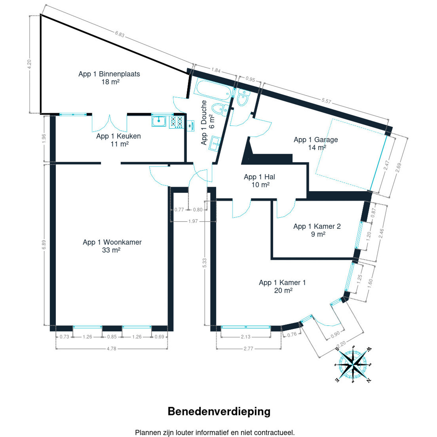 Photo 1 sur 4 pour Rez-de-chaussée de deux chambres à Jette