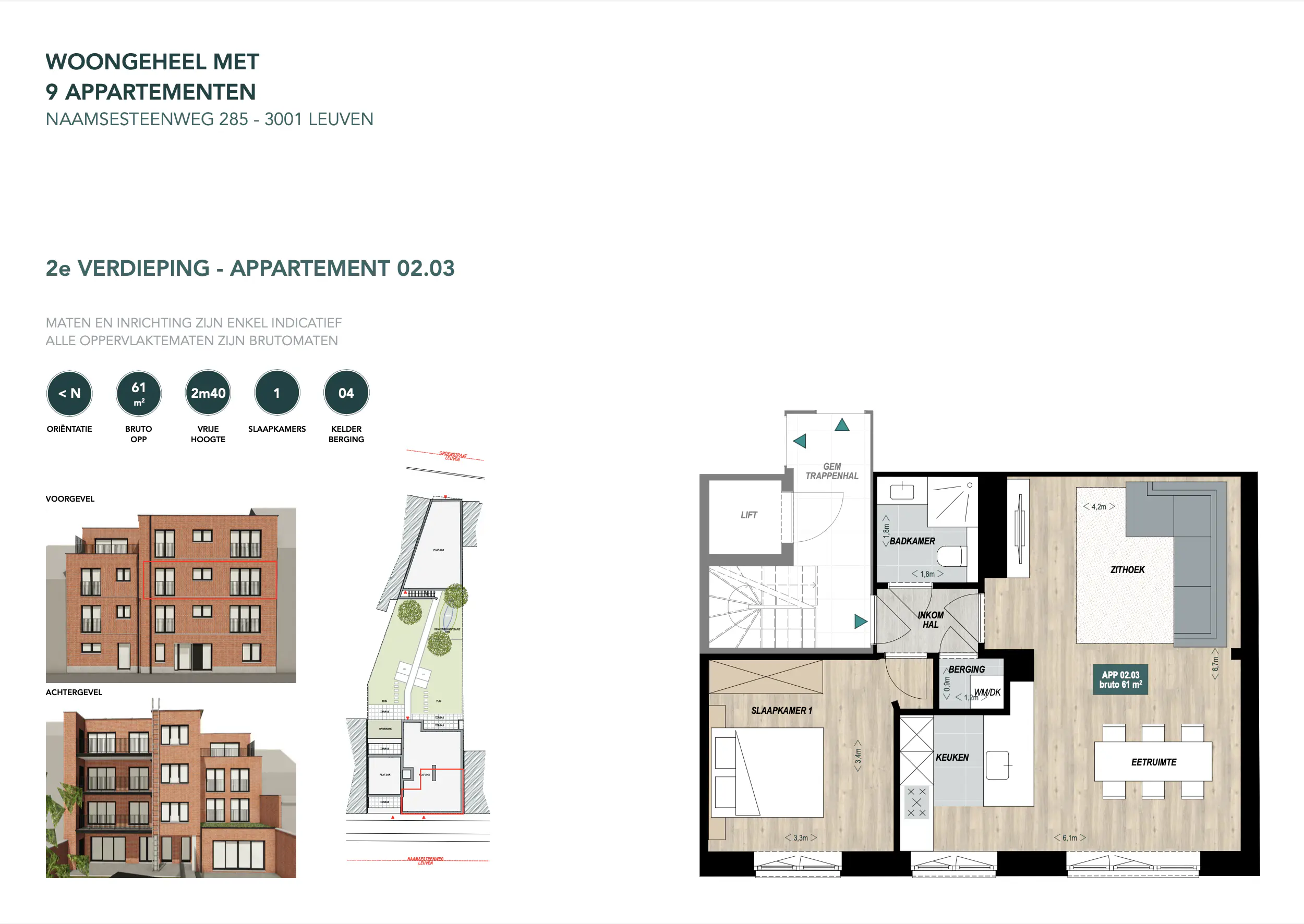 Picture 1 of 1 for Flat with one bedroom in Leuven