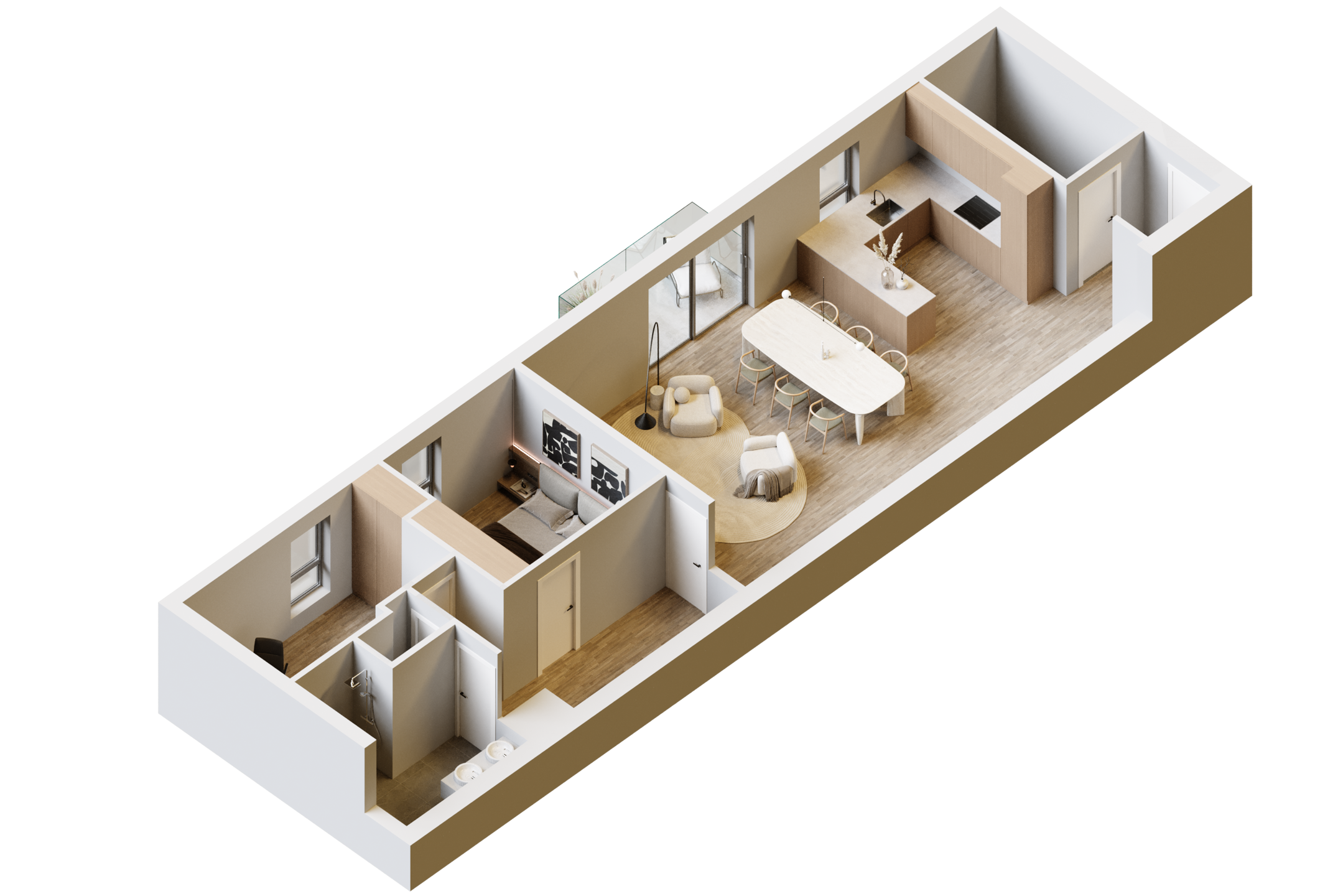 Photo 4 sur 4 pour Penthouse de trois chambres à Attre