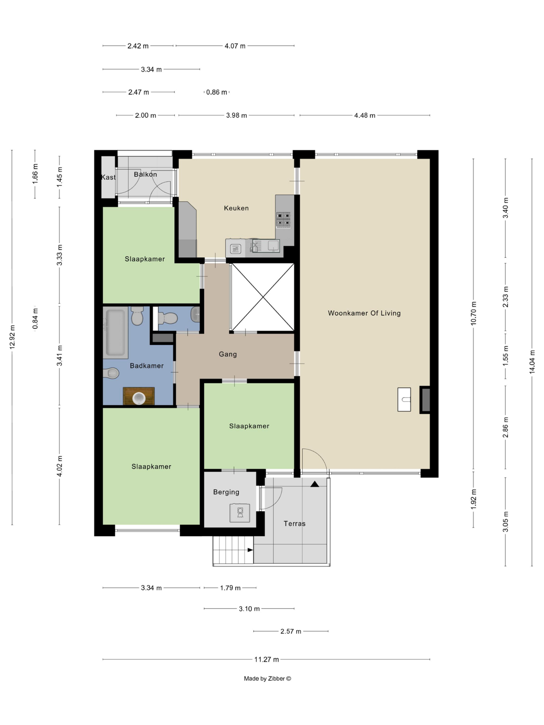 Picture 2 of 4 for Flat with three bedrooms in Oostende