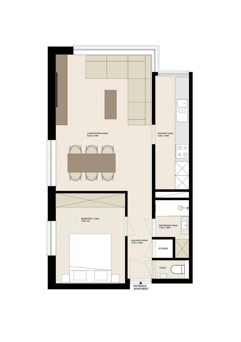 Foto 3 van 3 van Appartement met één slaapkamer in Zaventem