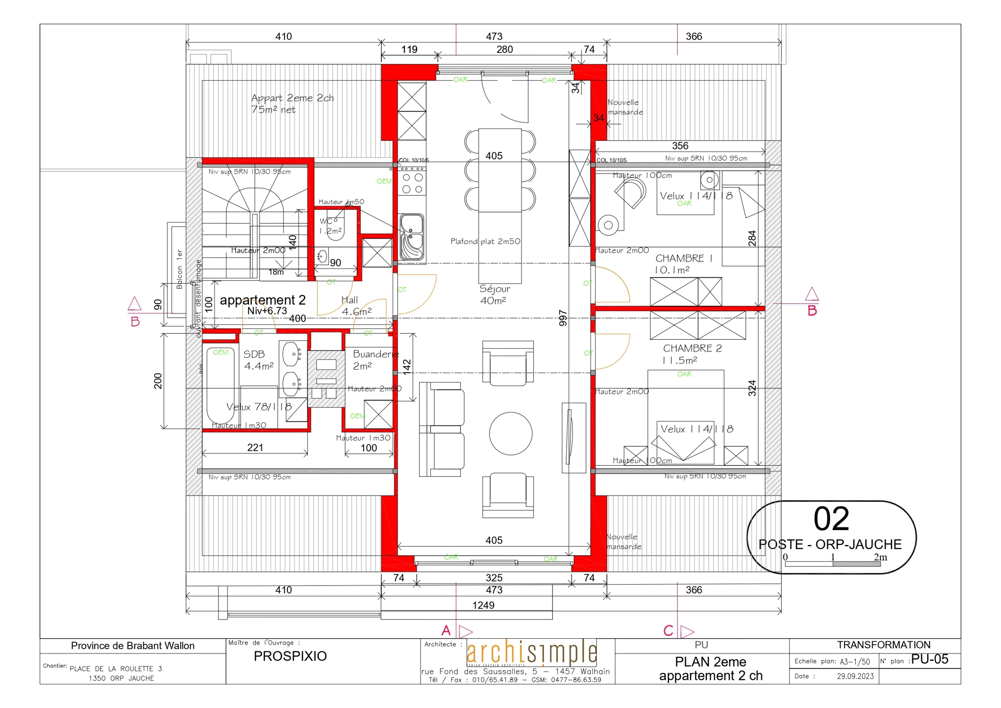 Photo 1 sur 4 pour Immeuble mixte de cinq chambres à Orp-jauche