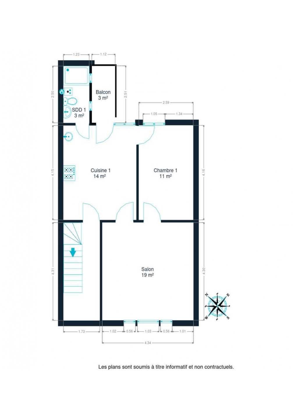 Picture 1 of 1 for Flat with one bedroom in Berchem-sainte-agathe