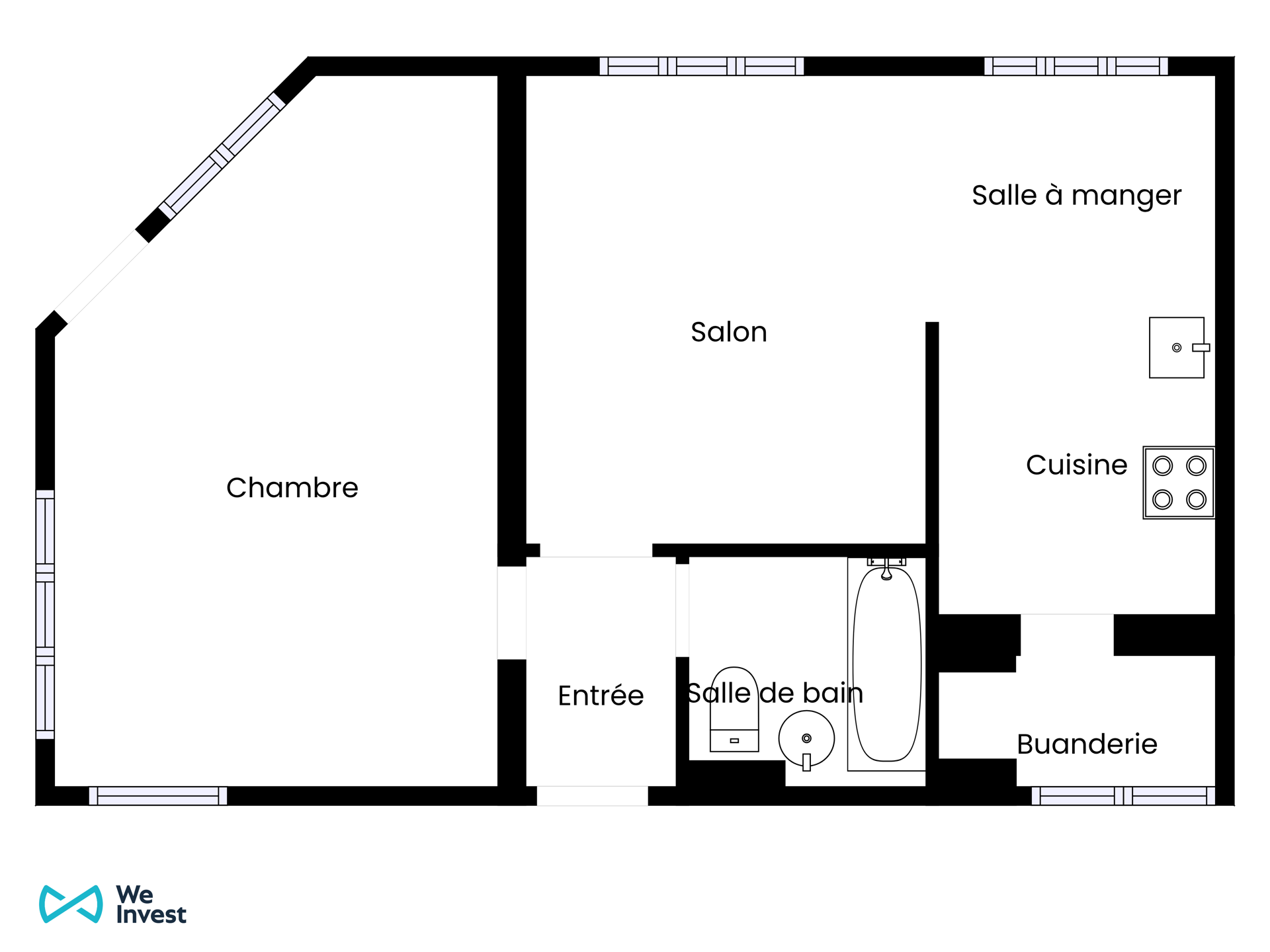 Picture 2 of 2 for Flat with one bedroom in Anderlecht